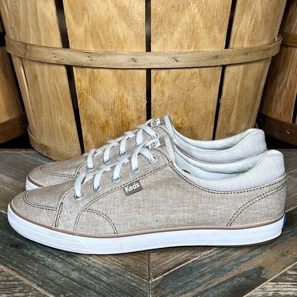 Keds Center 2 Beige Canvas Canvas Lace-Up Casual Comfort Sneakers Women Size 8.5 - Picture 2 of 11